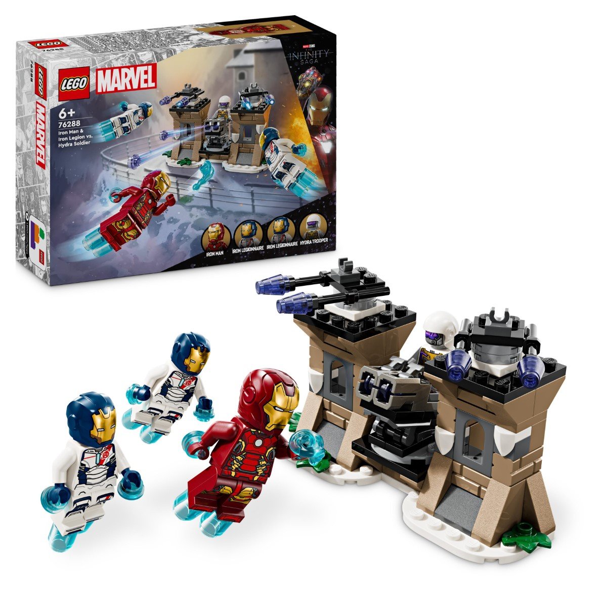 LEGO Marvel Iron Man i Iron Legion kontra żołnierz Hydry, 76288