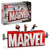 LEGO Marvel, klocki, Logo MARVEL z minifigurkami, 76313