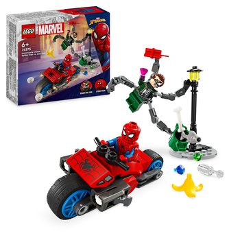 LEGO Marvel, klocki, Pościg na motocyklu: Spider-Man vs. Doc Ock, 76275 - LEGO