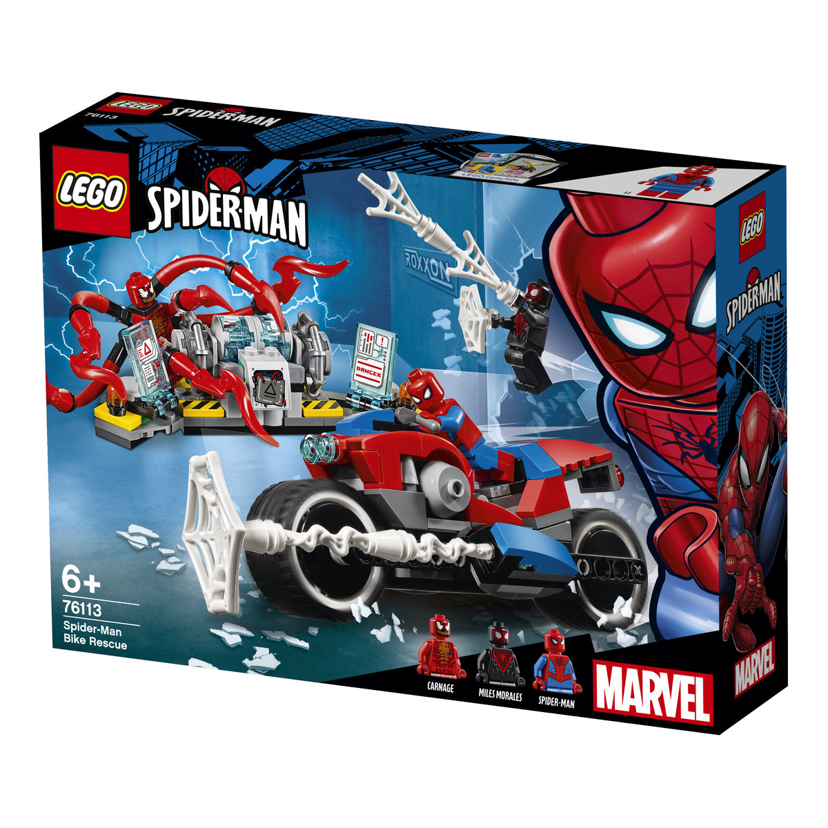 LEGO Marvel, Spider Man, klocki Pościg motocyklowy Spider-Mana, 76113