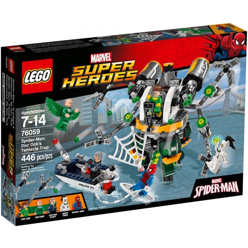 LEGO Marvel, Super Heroes, klocki Spiderman Pułapka, 76059