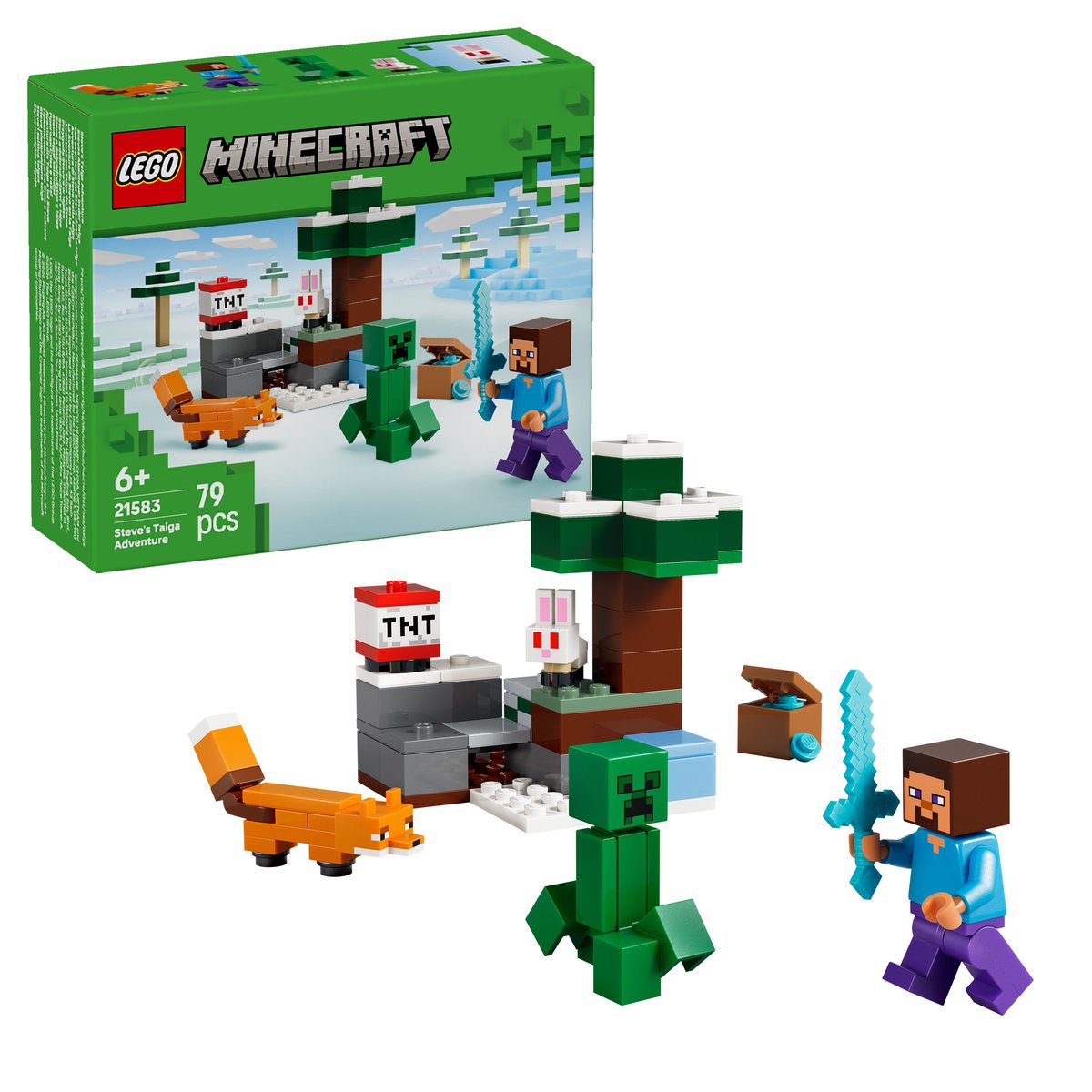 LEGO Minecraft®, klocki, Przygoda Steve’a w tajdze, 21583