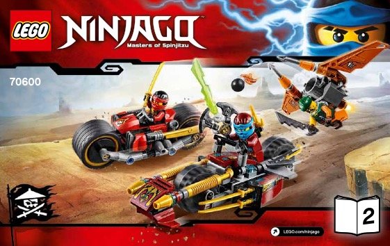 LEGO Ninjago, klocki Pościg na motocyklu, 70600