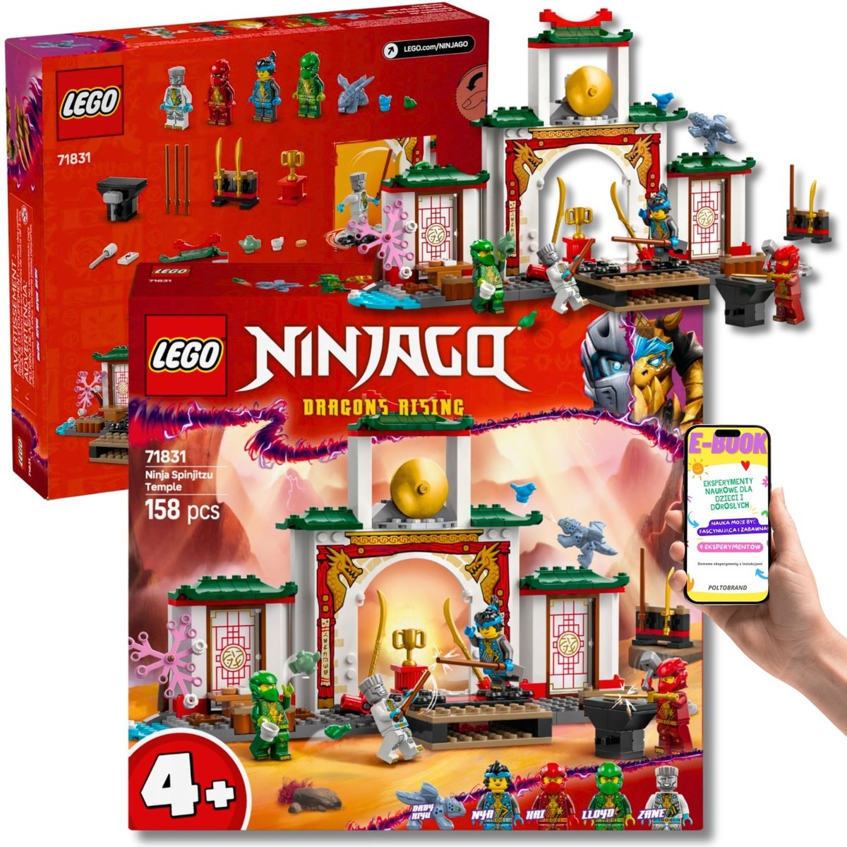 LEGO NINJAGO PREZENT DLA DZIECKA - Świątynia Spinjitzu Ninja 71831 KLOCKI PREZENT + EBOOK