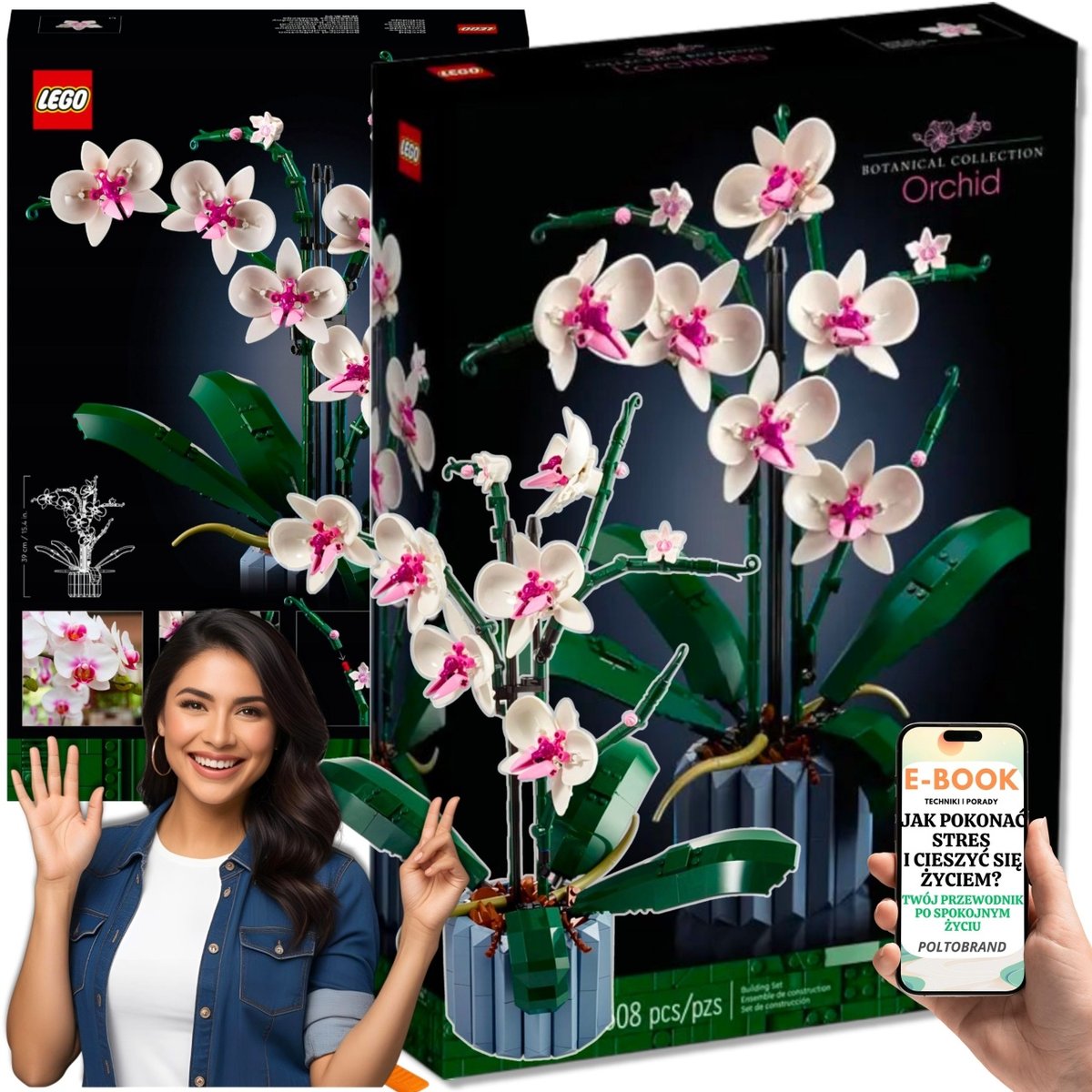 LEGO® PREZENT DLA DOROSŁYCH KWIATY - Creator Expert Orchidea 10311 – Zbuduj Relaks i Piękno - DLA NIEJ NIEGO + EBOOK-1