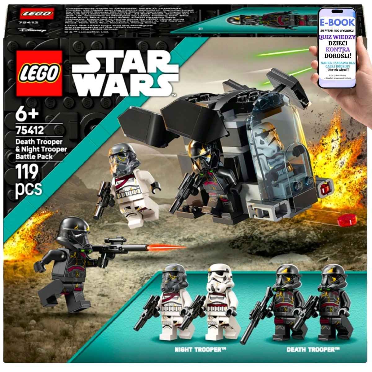 LEGO PREZENT DLA DZIECKA 6+ – LEGO Star Wars (75412) | Zestaw Bitewny z Figurkami Szturmowców + Transportowiec + EBOOK-2