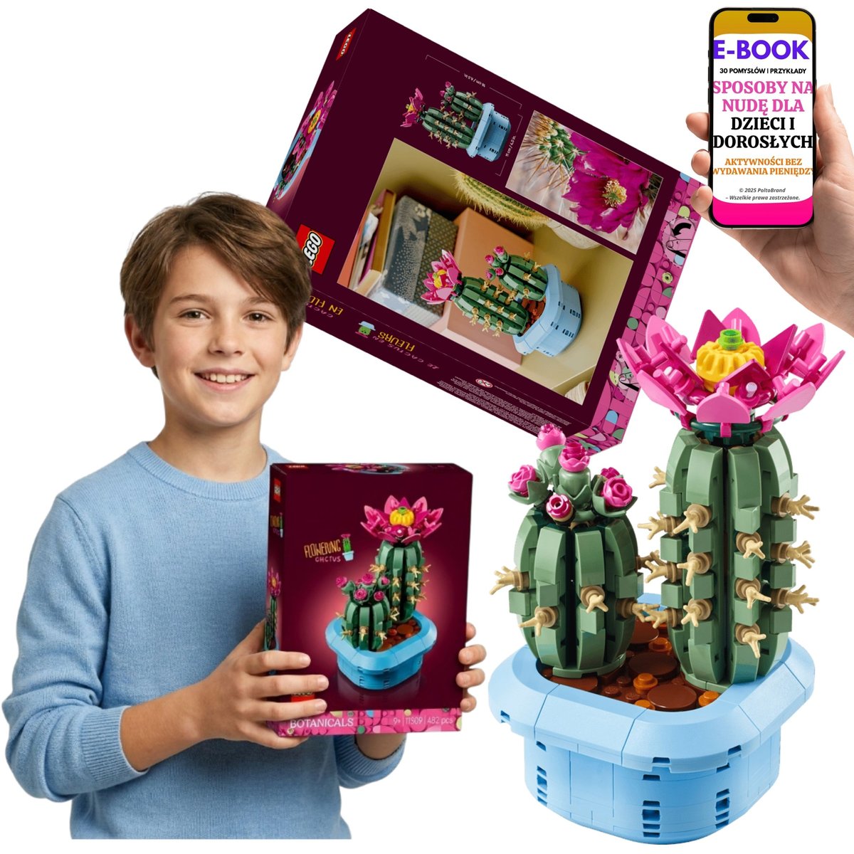 LEGO PREZENT DLA DZIEWCZYNKI | Botanicals Kwitnący Kaktus 11509 LEGO Kwiaty + E-BOOK-3