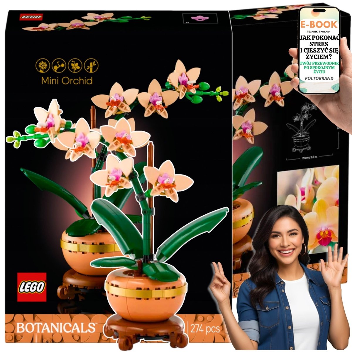 LEGO PREZENT KWIATY - ICONS Mała Orchidea 10343 - DLA KOBIETY MĘŻCZYZNY + EBOOK-1