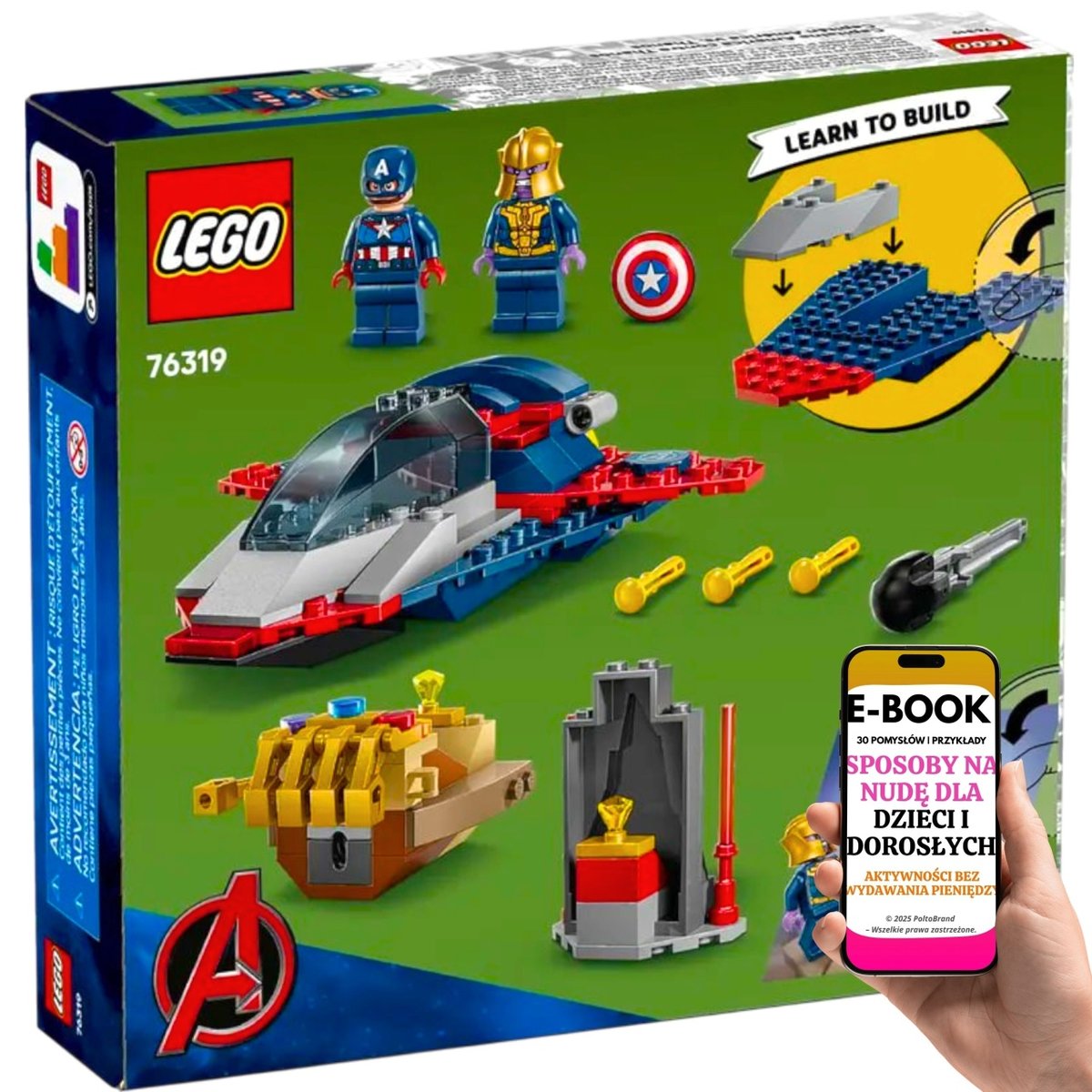 LEGO PREZENT NA URODZINY Dla PRZEDSZKOLAKA LEGO KAPITAN AMERYKA i THANOS (76319) Lego Na Święta + EBOOK-3