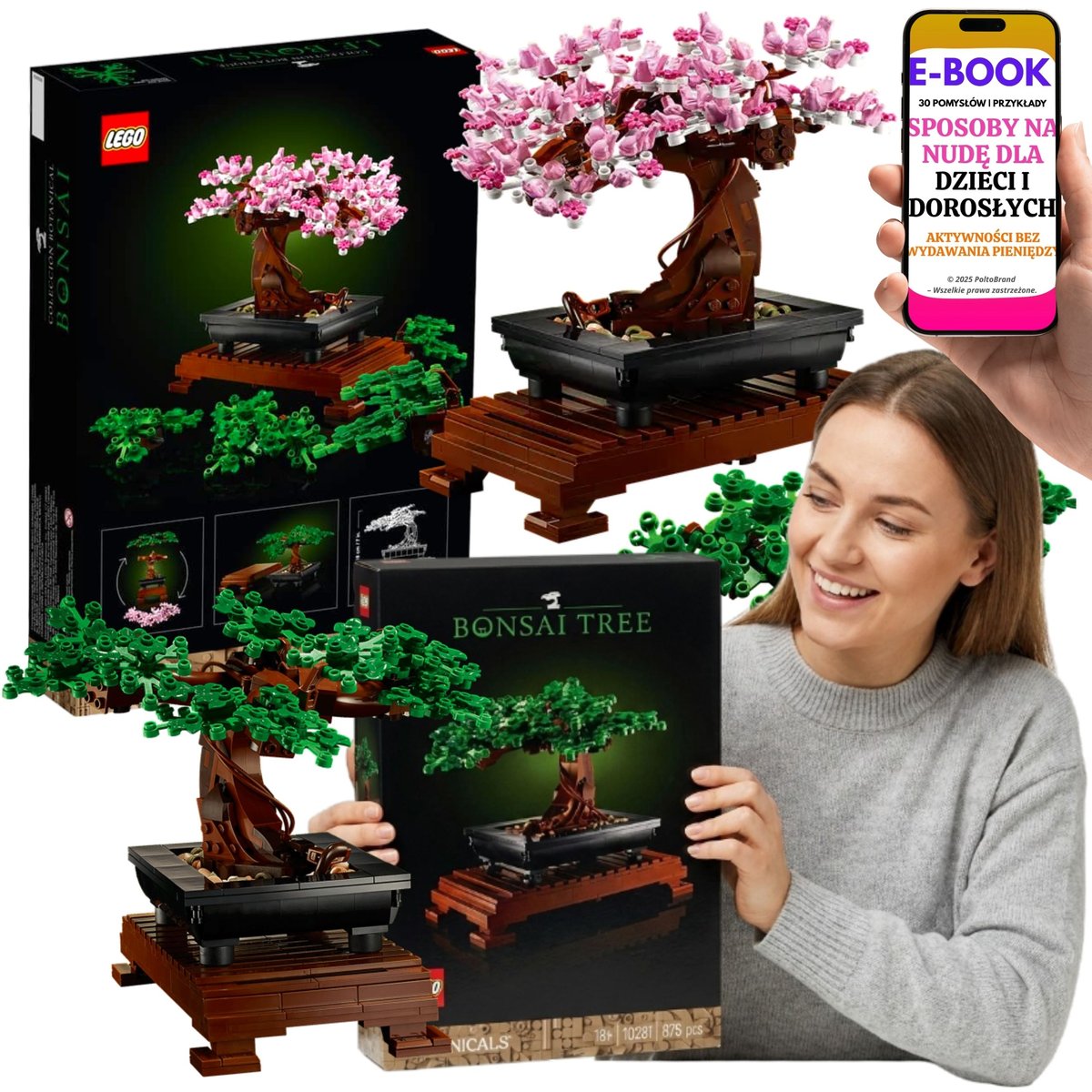 LEGO ROŚLINY 10281 | Drzewko Bonsai LEGO Prezent Dla Miłośnika Roślin + E-BOOK-3