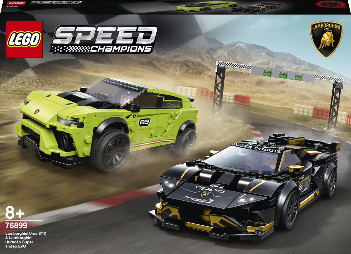 LEGO Speed Champions, klocki Lamborghini Urus ST-X i Lamborghini Huracán Super Trofeo EVO, 76899