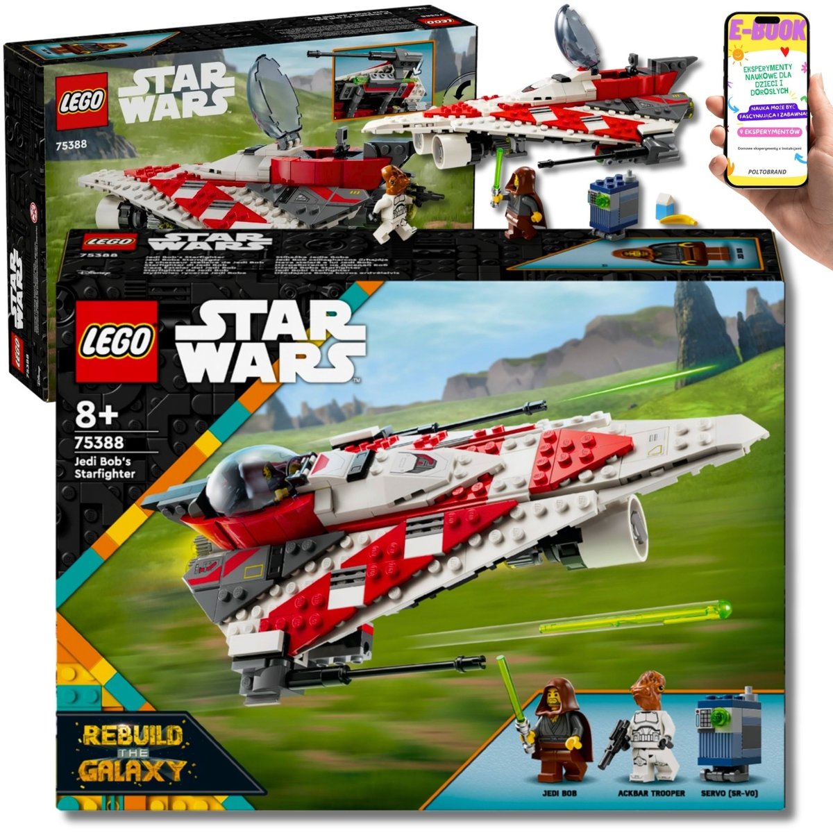 LEGO® Star Wars™ 75388 – Myśliwiec Jedi Boba • Powrót kultowego bohatera • 3 minifigurki • PREZENT DLA DZIECKA + EBOOK