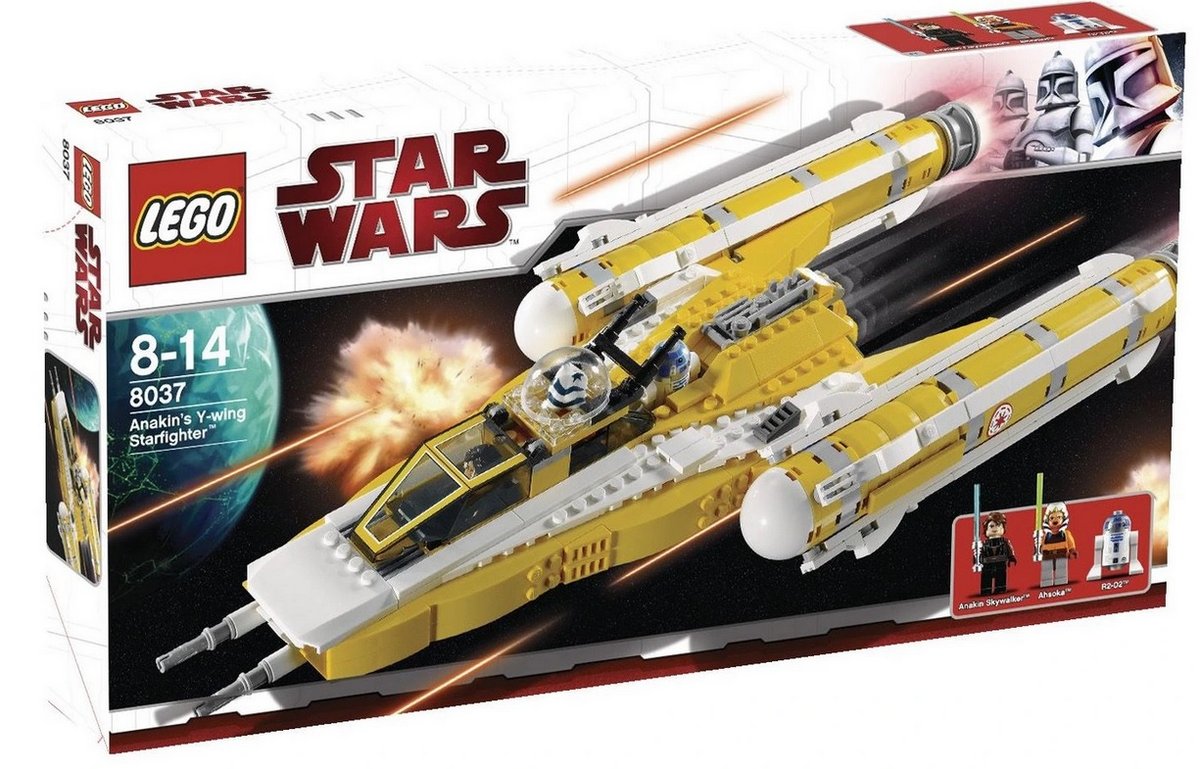 Фото - Конструктор Lego Star Wars, klocki, 8037 Anakin y-wing starfighter myśliwiec r2-d2 
