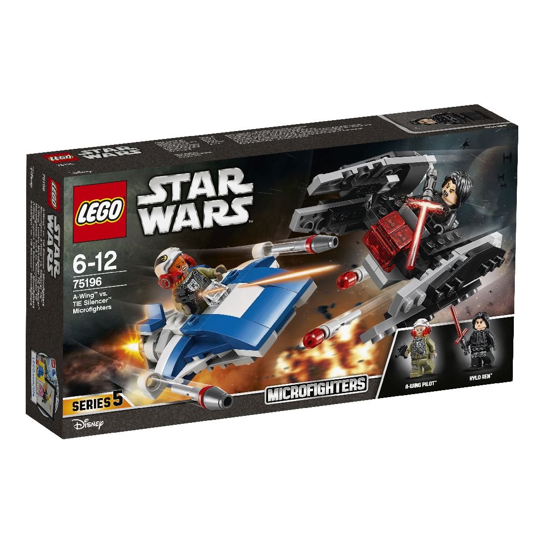 LEGO Star Wars, klocki A-Wing kontra TIE Silencer, 75196