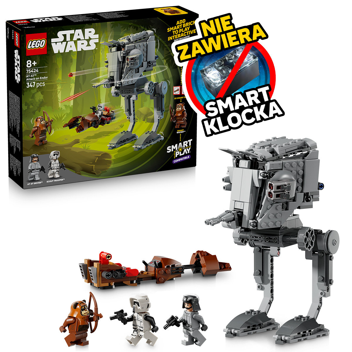 LEGO Star Wars™, klocki, SMART Play™: Atak AT-ST™ na Endor, 75424