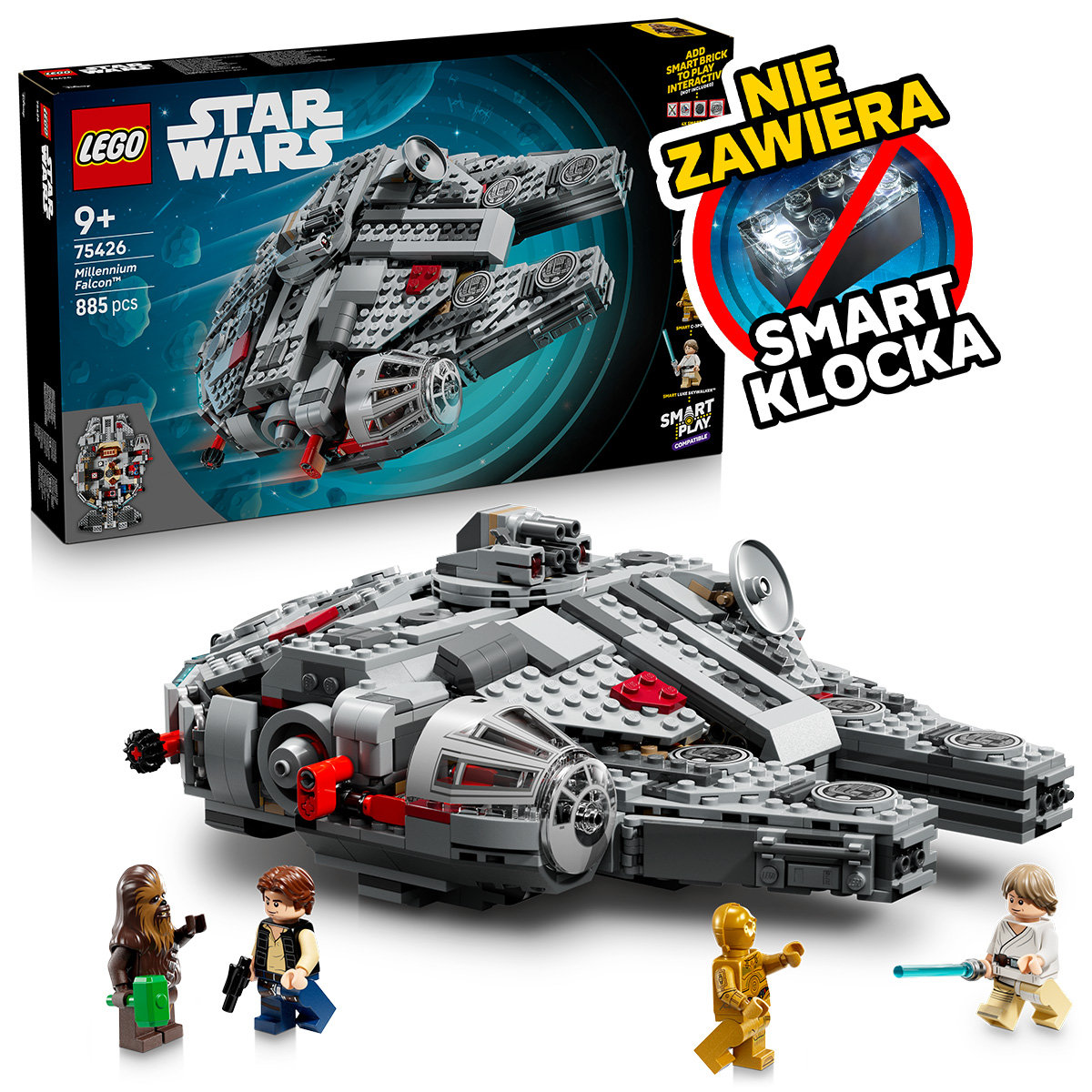 LEGO Star Wars™, klocki, SMART Play™: Sokół Millennium™, 75426