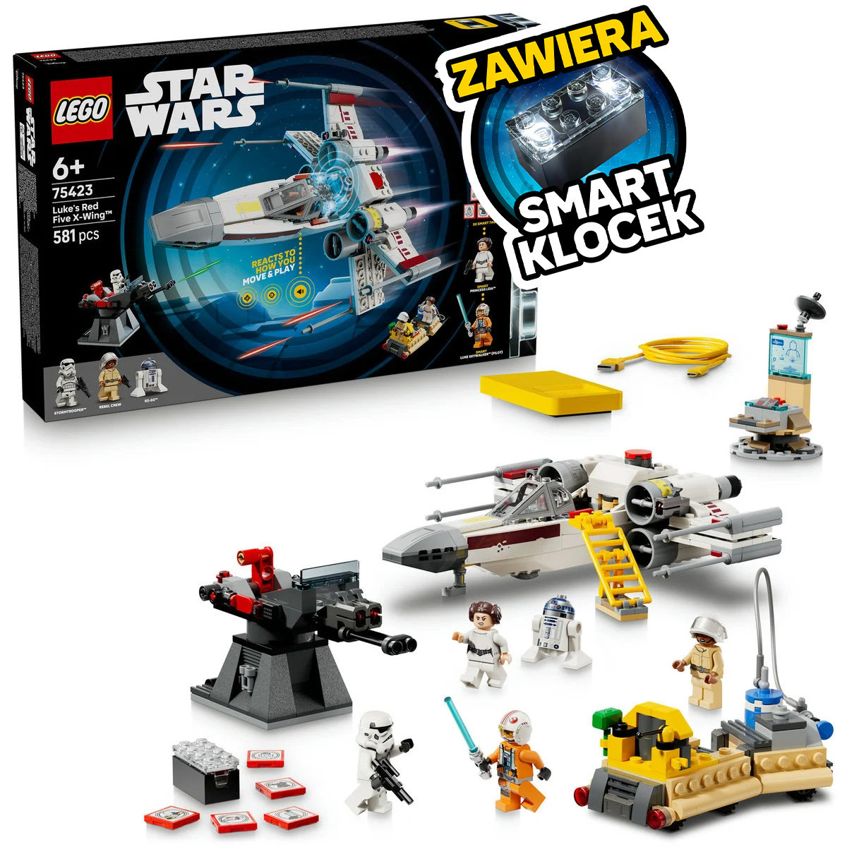LEGO Star Wars™, klocki, SMART Play™: X-Wing™ Czerwona Piątka Luke’a, 75423