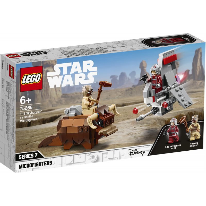 LEGO Star Wars, klocki T-16 Skyhopper kontra mikromyśliwce Bantha, 75265