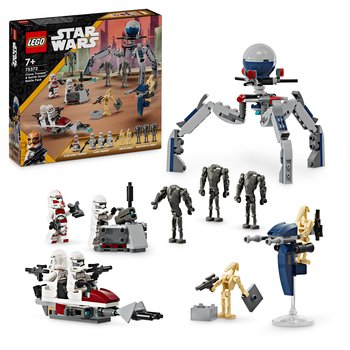 LEGO Star Wars, klocki, Zestaw bitewny z żołnierzem armii klonów i droidem bojowym, 75372 - LEGO