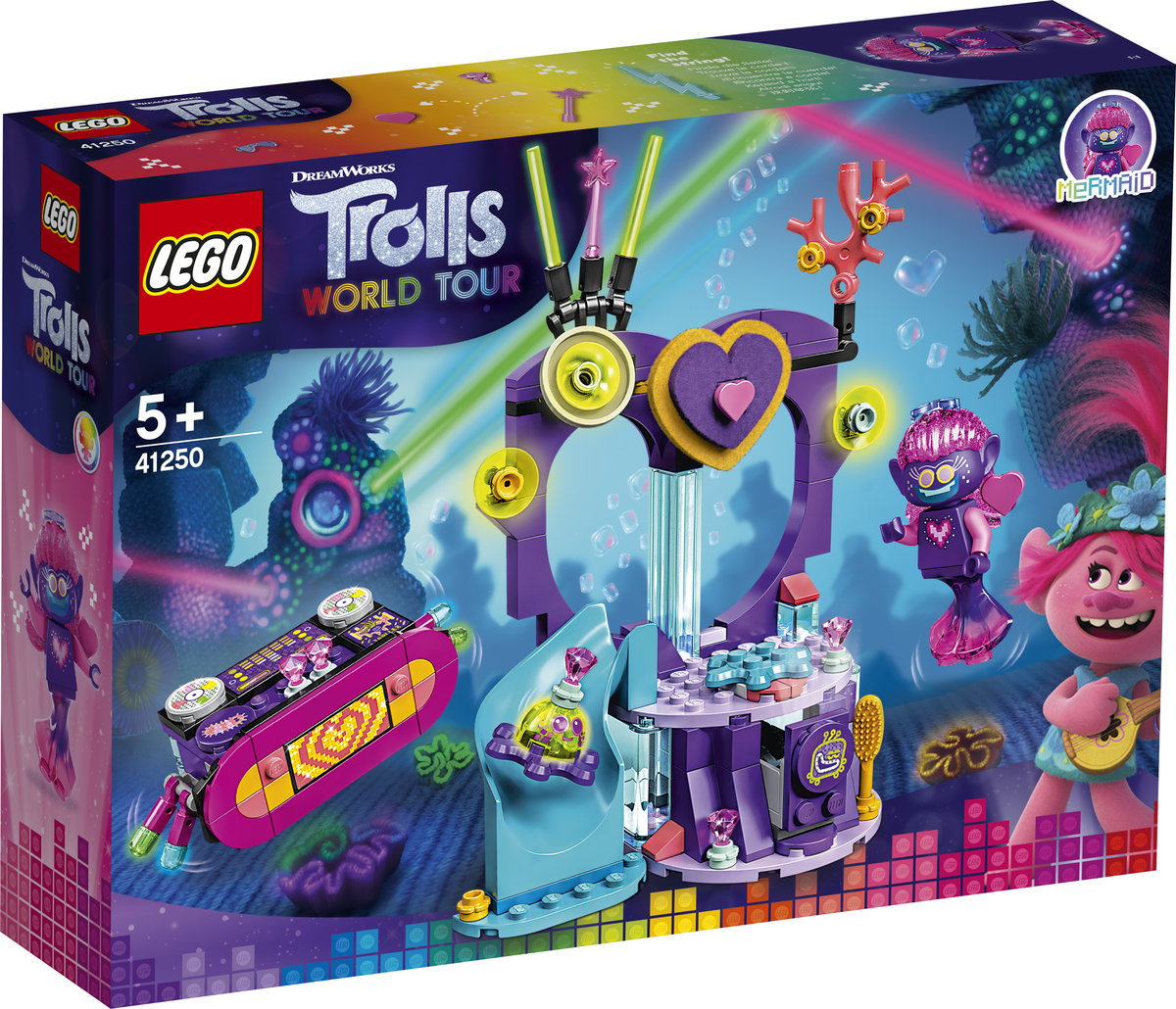 LEGO Trolls World Tour, klocki Impreza techno na rafie, 41250