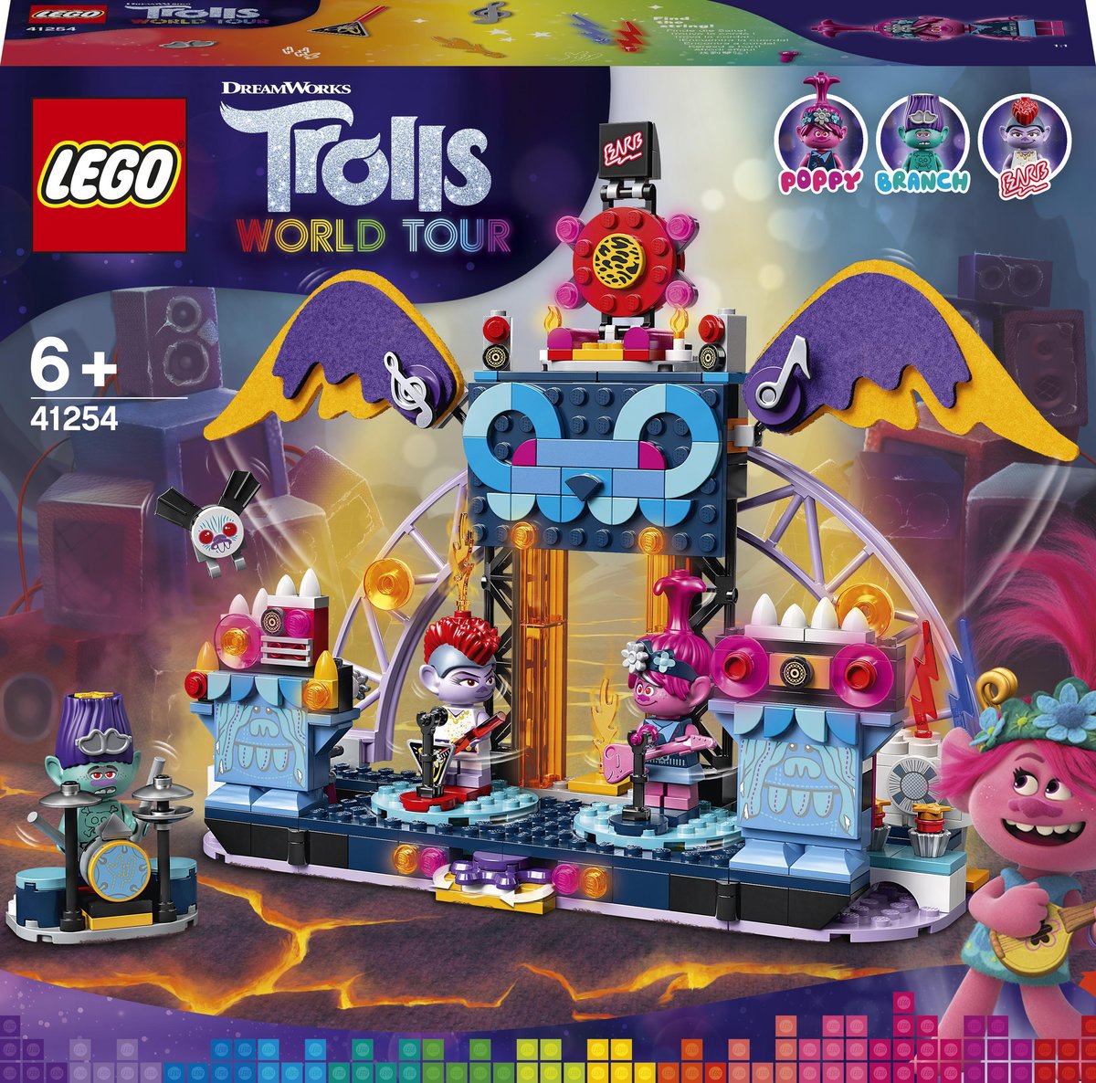 LEGO Trolls World Tour, klocki Koncert w Volcano Rock City, 41254