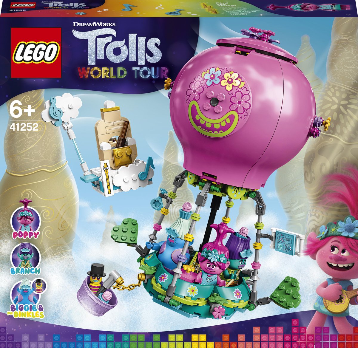 LEGO Trolls World Tour, klocki Przygoda Poppy w balonie, 41252