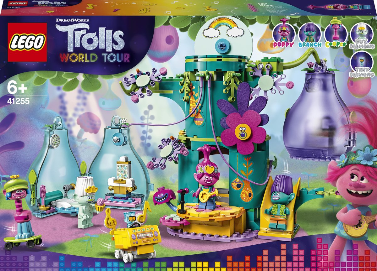 LEGO Trolls World Tour, klocki Przyjęcie w popowej wiosce, 41255