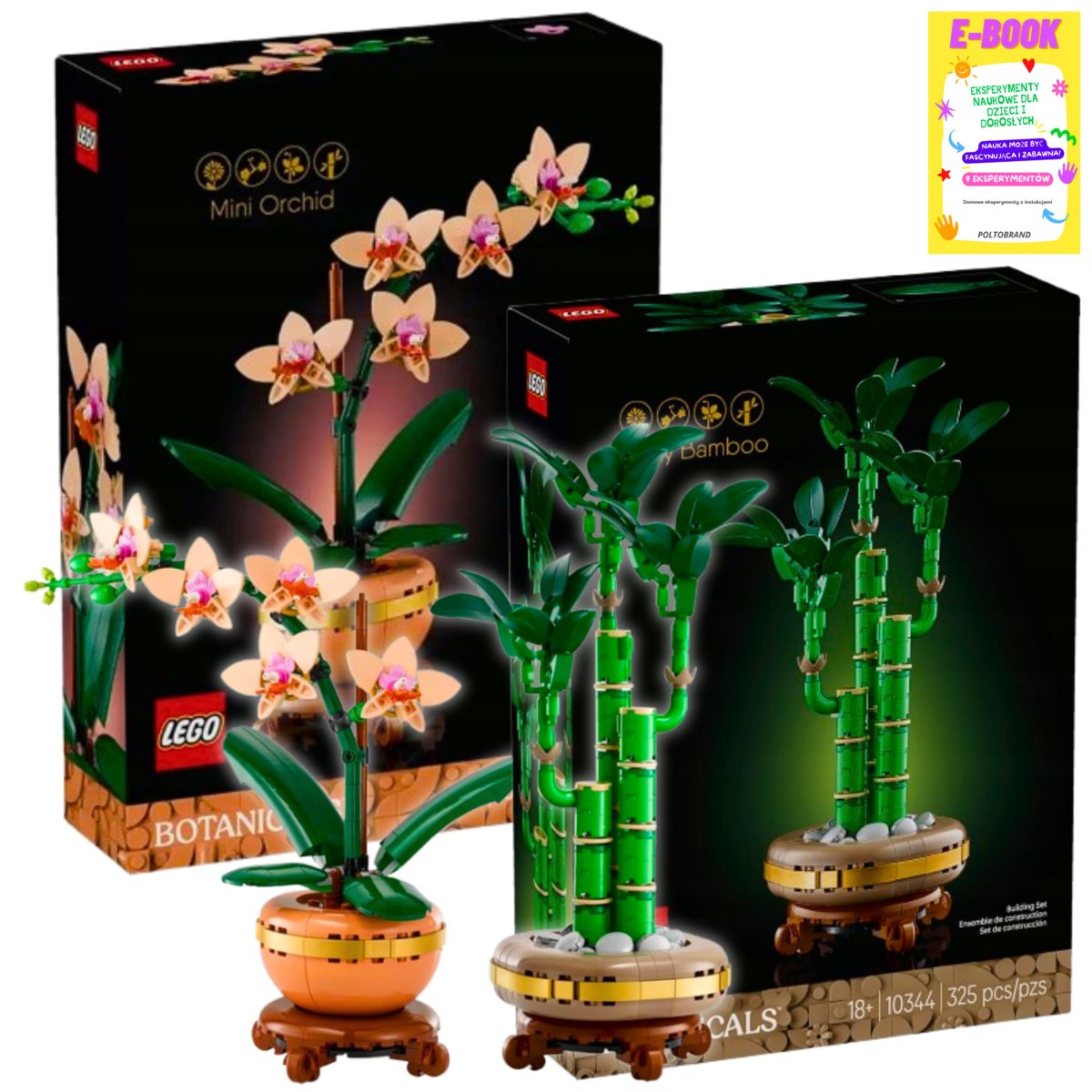 LEGO Zestaw Botanicals ICONS - ORCHIDEA MAŁA i BAMBUS KLOCKI KWIATY PREZENT + EBOOK