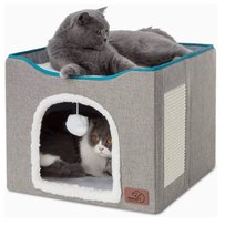 Legowisko Dla Kota Budka Domek Składany Drapak Z Kulką Do Zabawy Szary