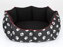 Legowisko dla psa, czarne w łapki, 65x55 cm .