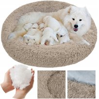 Legowisko Dla Psa i Kota Miękka Włochata Poduszka Shaggy XL 110 cm - Beżowy