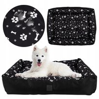 Legowisko dla psa, wodoodporna kanapa, Pet Zen, czarne łapki, 95x75 cm