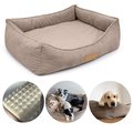 Legowisko ORTOPEDYCZNE dla dużego psa Materac Posłanie Kanapa XXL 110 x 90 cm - kolor beżowy, sztruks - Dogeste