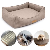 Legowisko ORTOPEDYCZNE dla dużego psa Materac Posłanie Kanapa XXL 110 x 90 cm - kolor beżowy, sztruks