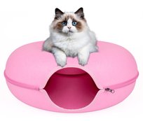 Legowisko Tunel Dla Kota Okrągłe Donut Domek 50 Cm Różowy