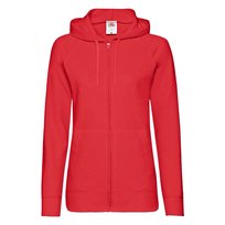 Lekka rozpinana bluza damska z kapturem Lady-Fit Fruit of the Loom - Czerwony XS FRUIT OF THE LOOM
