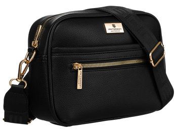 Lekka torebka damska listonoszka torebka crossbody z regulowanym paskiem skóra ekologiczna Peterson, czarny - Peterson