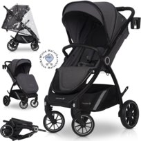 LEKKI WÓZEK SPACEROWY EUROCART CORSO IRON DO 26,5KG + DODATKI