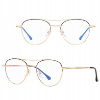 LEKKIE Damskie Okulary Zerówki Pilotki do KOMPUTERA Blue Light OPRAWKI