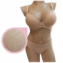 Lemax SECRET Plunge biustonosz usztywniany brzoskwinia/nude stanik - 75B Lemax