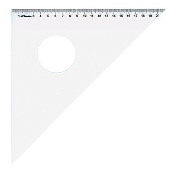 Leniar Ekierka z podcięciem plexi 45/30cm - LENIAR