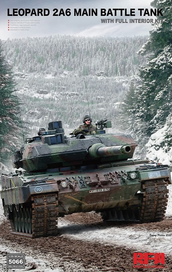 Фото - Збірна модель Leopard 2A6 Main Battle Tank  1:35 Rye Field Model 5066(full interior)