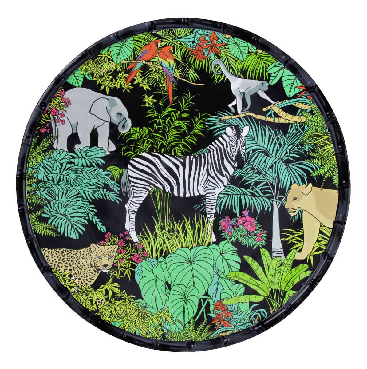 Les Jardins De La Comtesse Grand plateau en mélamine avec poignées corail 50 x 3