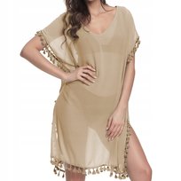 Letnia Tunika Plażowa Pareo Narzutka Na Plażę Sukienka Damska Szyfon Kolory