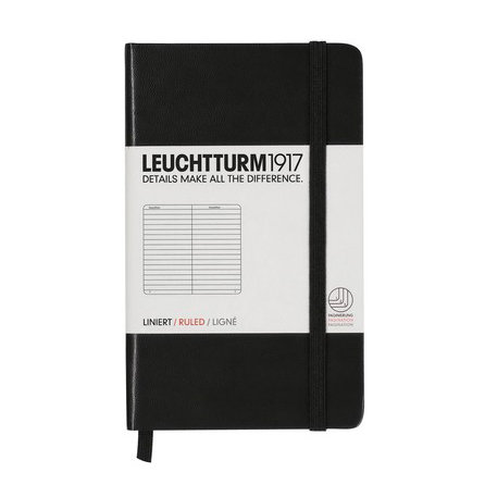 Zdjęcia - Dziennik Leuchtturm, Notes Pocket, 185 stron, linia, czarny