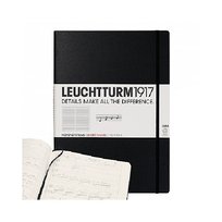 Leuchtturm, Zeszyt nutowy, 121 stron, czarny Leuchtturm