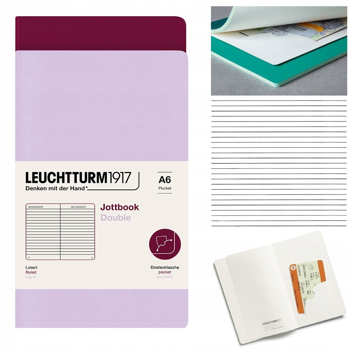 LEUCHTTURM1917 Notatnik Notes A6 Linia Jottbook zeszyt w linię DWUPAK ...
