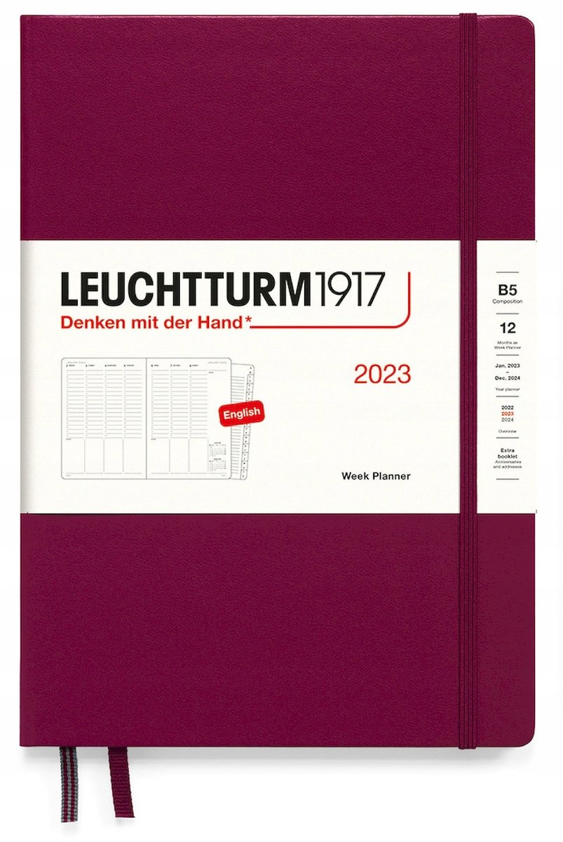 Leuchtturm1917 Planer B5 Tygodniowy Pionowy 2023 Leuchtturm1917