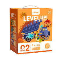 LEVEL UP! Zestaw dziecięcych puzzli dla średnio zaawansowanych - Maszyny Midder