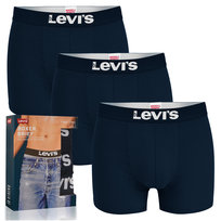 LEVI'S Bokserki Męskie Majtki Granatowy Logo Bawełna Na Prezent 3 Pak S Levi's